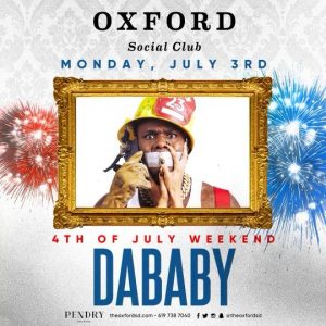 OXFORD JULY 3RD w/ DABABY