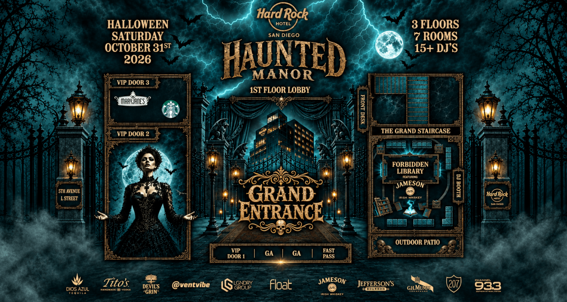 Hard Rock Haunted Manor: San Diego’s Biggest Halloween Party!